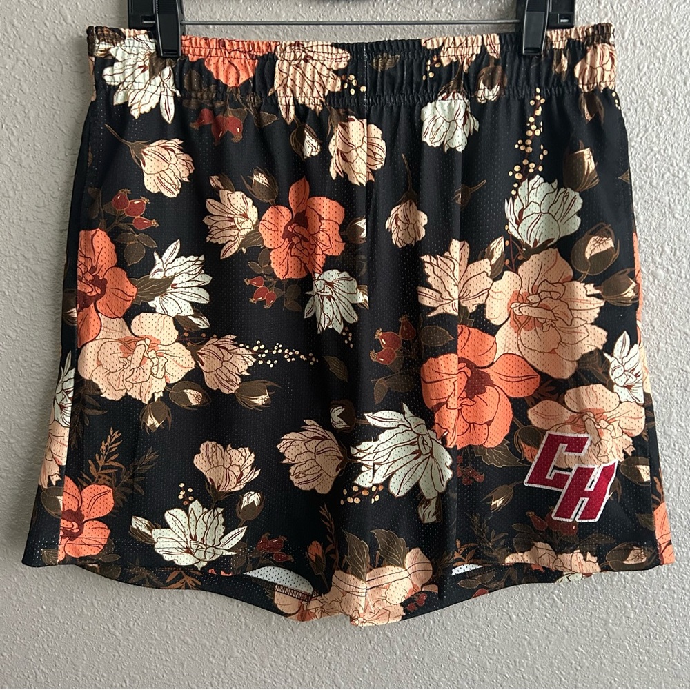 Common Hype Black Midnight Floral Stitch‎ 5.5” Mesh Pull-on Shorts